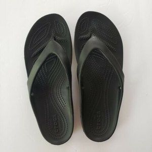 Crocs Women Iconic Comfort Kadee II Flip Flop Sandals Rubber Black Size 9